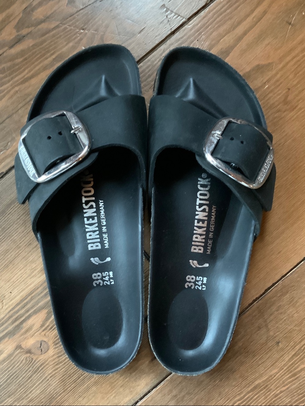 Birkenstock Black Single-Buckle Slide Sandals